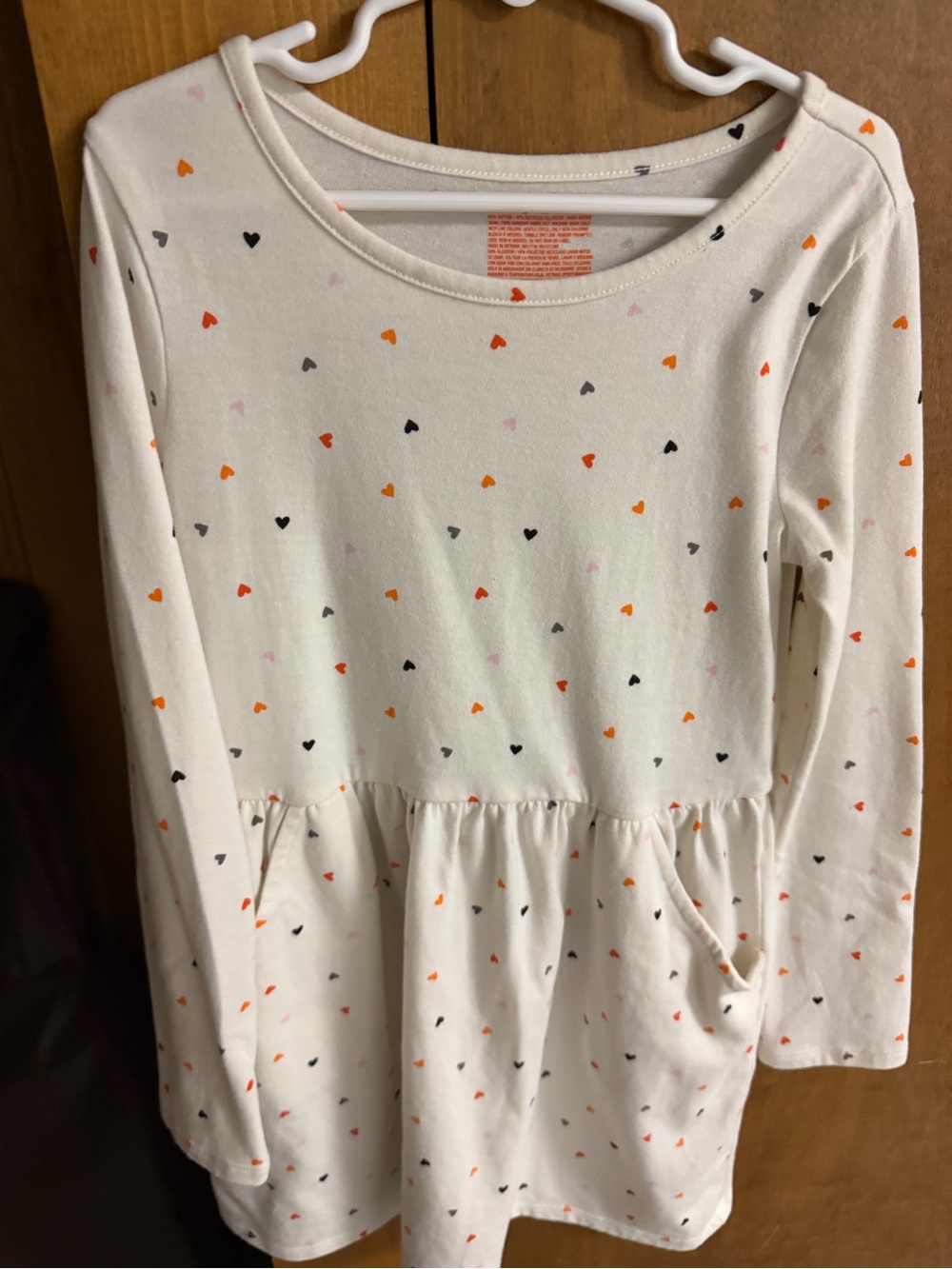 Girls'cream-colored long-sleeve play dress from Cat & Jack